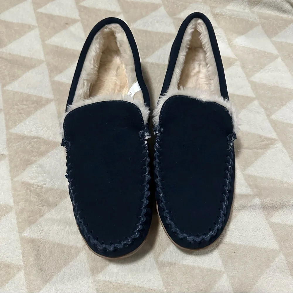 NWOT j crew Suede scuff slippers Vintage Indigo Suede